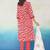 Women Floral Printed Pleated Beads and Stones Pure Cotton Kurta with Trousers & With Dupatta