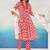 Women Floral Printed Pleated Beads and Stones Pure Cotton Kurta with Trousers & With Dupatta