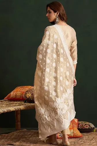 Women Regular Kurta with Trousers & With Dupatta