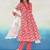 Floral Printed Pleated Beads and Stones Pure Cotton Kurta With Trousers & Dupatta
