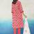 Floral Printed Pleated Beads and Stones Pure Cotton Kurta With Trousers & Dupatta