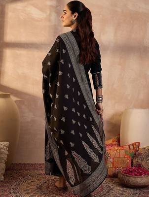 Women Ethnic Motifs Printed Regular Thread Work Pure Cotton Kurta with Trousers & With Dupatta 5