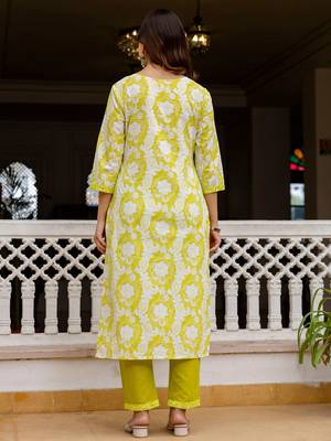 Women Ethnic Motifs Printed Regular Pure Cotton Kurta with Trousers & With Dupatta 4