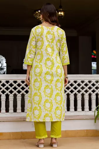 Women Ethnic Motifs Printed Regular Pure Cotton Kurta with Trousers & With Dupatta