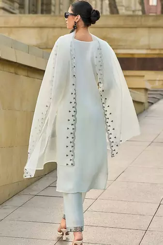 Women Ethnic Motifs Embroidered Regular Thread Work Kurta with Trousers & With Dupatta