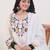 Floral Embroidered V-Neck Thread Work Pure Cotton Kurta & Trousers With Dupatta