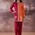 Geometric Thread Work Round Neck Straight Kurta With Trouser