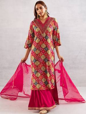 Women Ethnic Motifs Printed Kurta with Palazzos & Dupatta 5