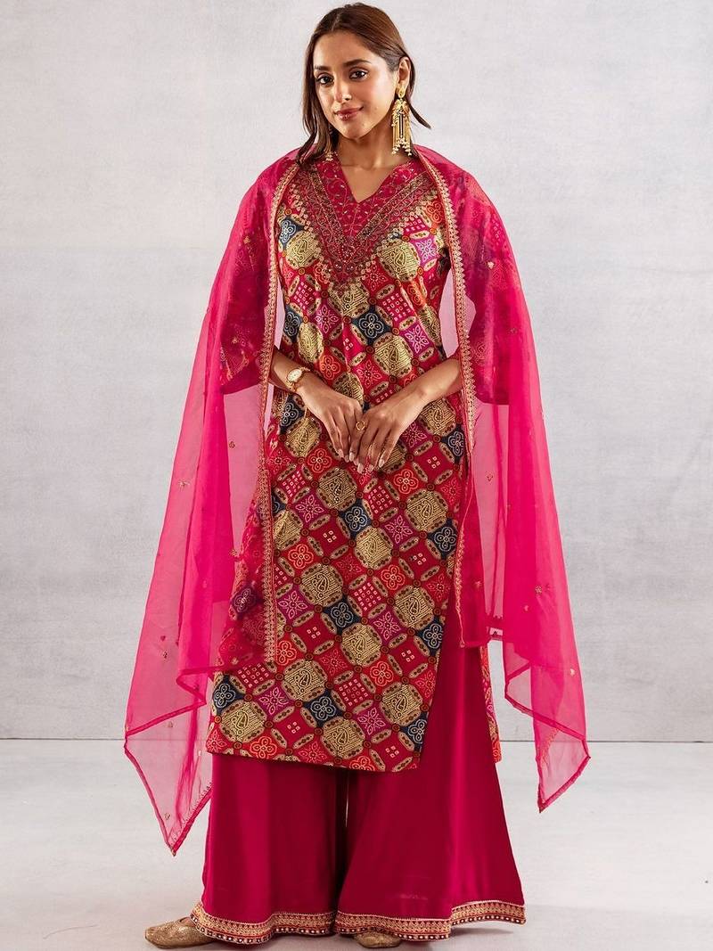 Women Ethnic Motifs Printed Kurta with Palazzos & Dupatta
