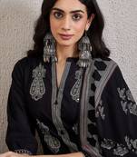 Women Ethnic Motifs Embroidered Cotton Kurta with Trousers & Dupatta