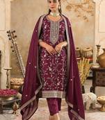 Floral Embroidered Kurta With Trouser & With Dupatta
