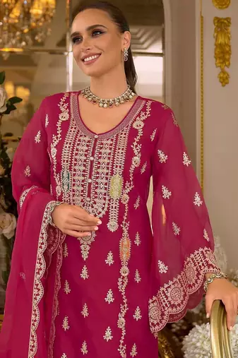 Women Ethnic Motifs Embroidered Kurta with Trousers & Dupatta