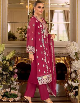 Women Ethnic Motifs Embroidered Kurta with Trousers & Dupatta 3