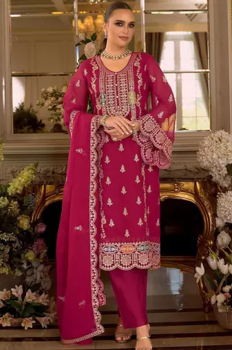 Women Ethnic Motifs Embroidered Kurta with Trousers & Dupatta