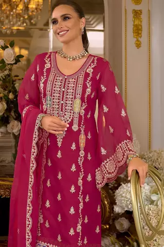 Women Ethnic Motifs Embroidered Kurta with Trousers & Dupatta