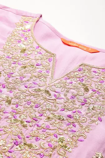 Women Ethnic Motifs Embroidered Regular Liva Kurta with Trousers & Dupatta