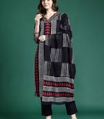 Geometric Printed Straight Pure Cotton Kurta With Trouser And Dupatta