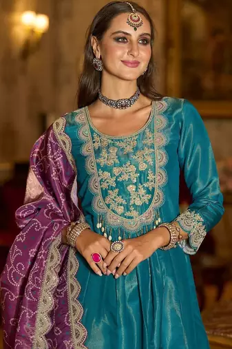 Women Ethnic Motifs Embroidered Regular A-Line Kurta with Trousers & Dupatta