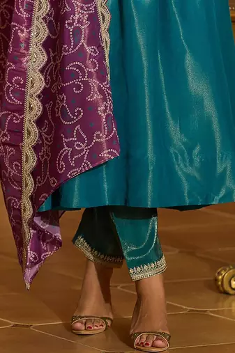 Women Ethnic Motifs Embroidered Regular A-Line Kurta with Trousers & Dupatta