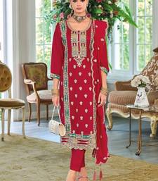 Ethnic Motifs Embroidered Sequinned Kurta with Trousers & With Dupatta