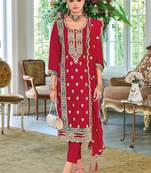 Ethnic Motifs Embroidered Sequinned Kurta with Trousers & With Dupatta