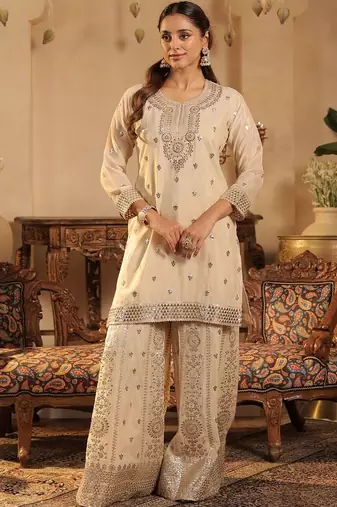Women Ethnic Motifs Printed Kurta with Palazzo & Dupatta
