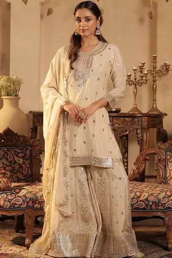 Women Ethnic Motifs Printed Kurta with Palazzo & Dupatta