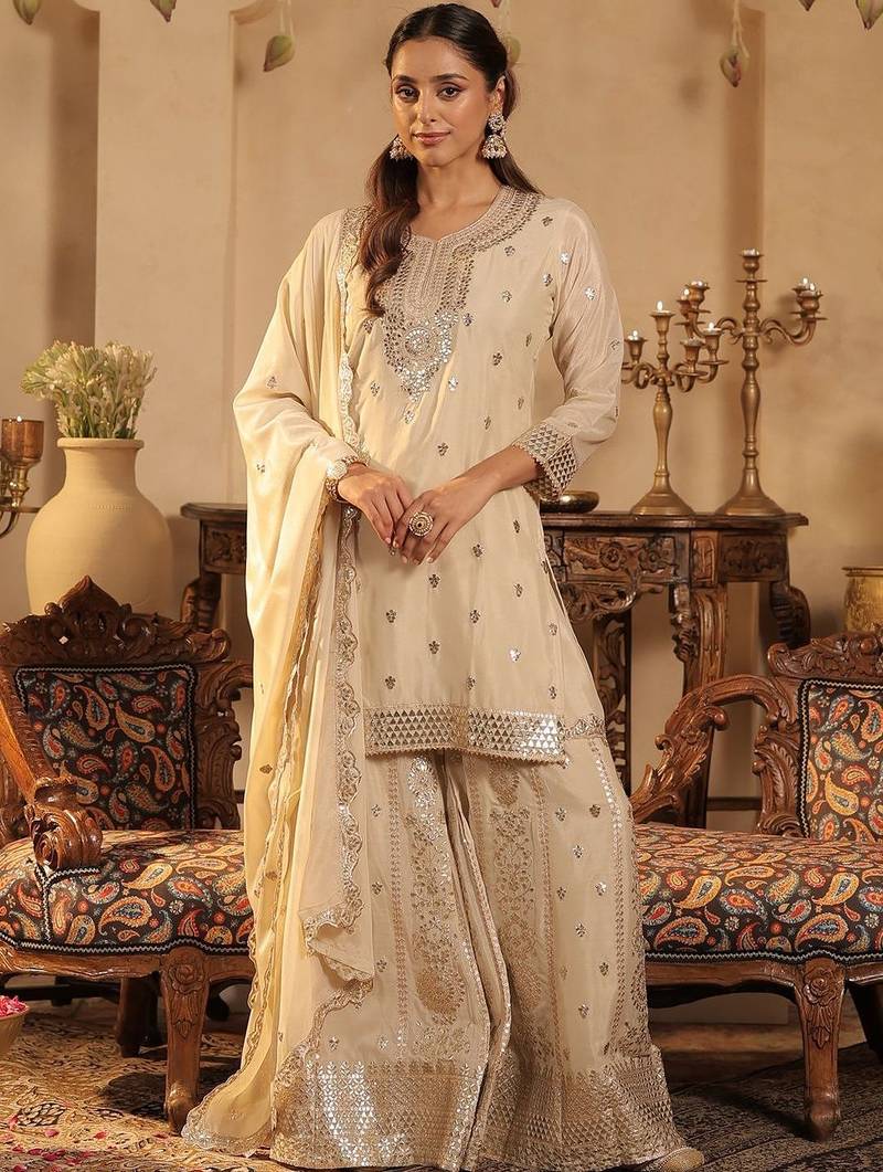 Women Ethnic Motifs Printed Kurta with Palazzo & Dupatta