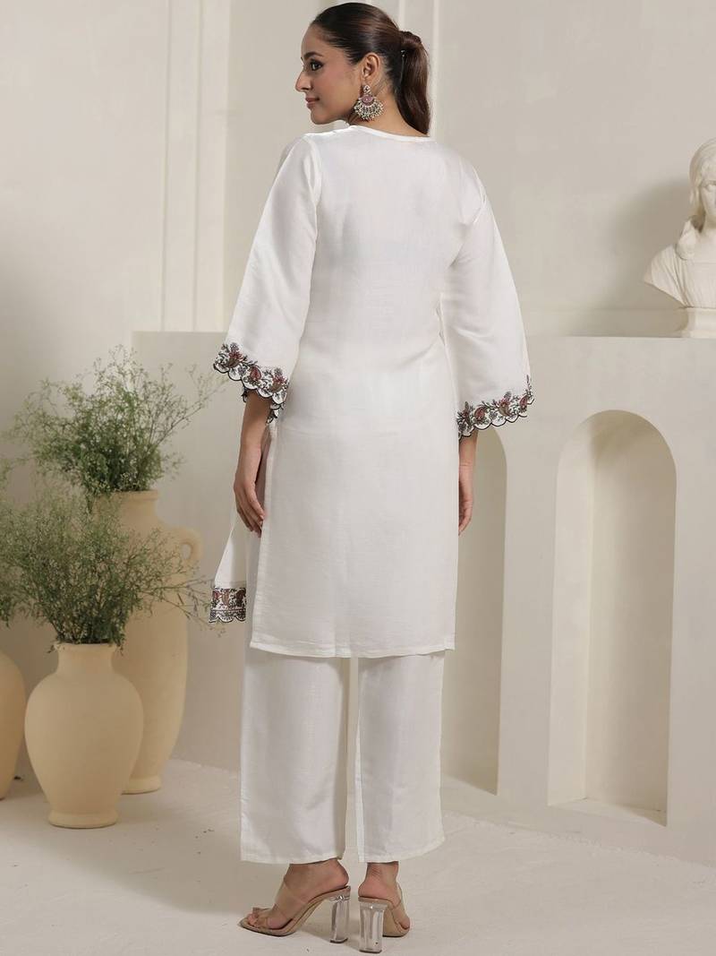 Women Ethnic Motifs Embroidered Kurta with Trousers & Dupatta
