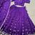purple chanderi bandhej print lace touch-up lehenga set