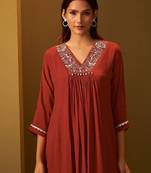 Women Ethnic Motifs Embroidered Thread Work A-Line Kurta with Trouser
