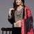 Floral Yoke Design Sequinned Velvet Straight Kurta With Trousers & Dupatta