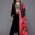 Floral Yoke Design Sequinned Velvet Straight Kurta With Trousers & Dupatta