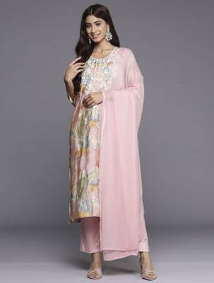 Women Floral Embroidered Kurta with Palazzos & Dupatta 1