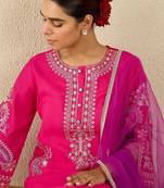 Women Ethnic Motifs Embroidered Regular Kurta Set With Dupatta