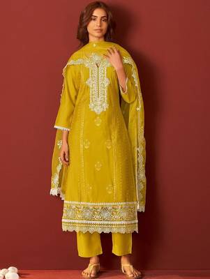 Women Ethnic Motifs Embroidered Regular Thread Work Kurta Set 5