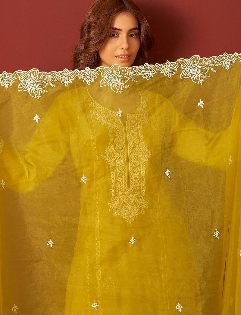 Women Ethnic Motifs Embroidered Regular Thread Work Kurta Set