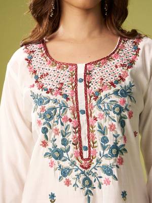 Women Floral Embroidered Kurta with Trousers & Dupatta 3