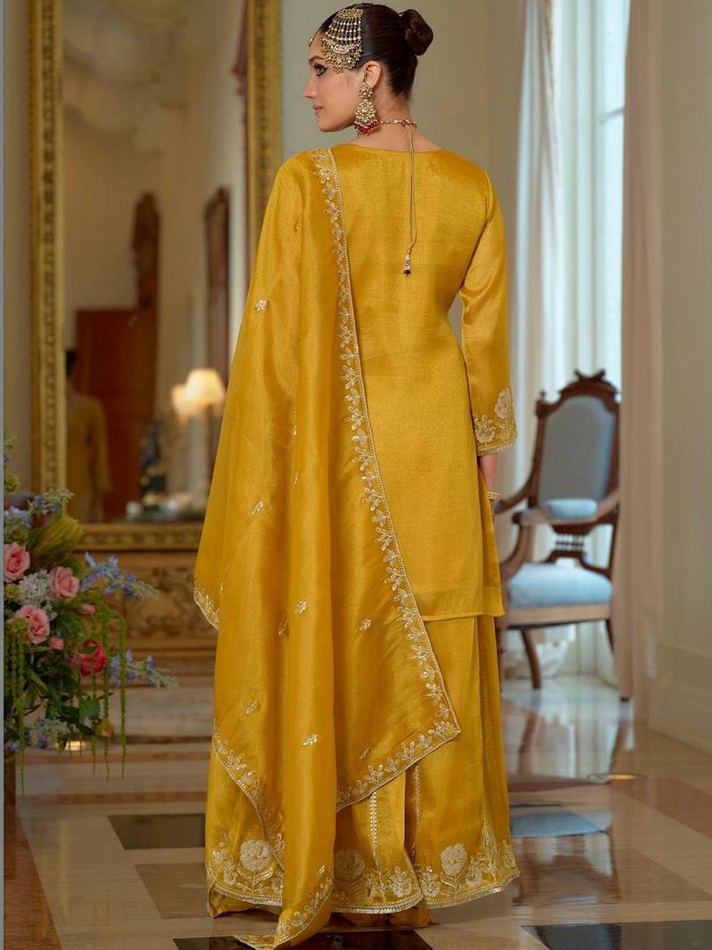Women Ethnic Motifs Embroidered Regular Thread Work Kurta with Sharara & With Dupatta