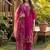 Women Floral Embroidered Regular Thread Work Liva Kurta with Trousers & With Dupatta
