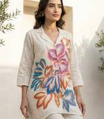 Women Floral Printed Regular Pure Cotton Kurta with Trousers