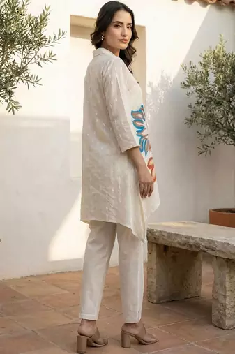 Women Floral Printed Regular Pure Cotton Kurta with Trousers