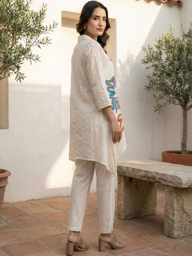 Women Floral Printed Regular Pure Cotton Kurta with Trousers