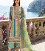 Women Printed Regular Thread Work Kurta with Trousers & With Dupatta