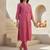 Women Regular Thread Work Kurta with Trousers