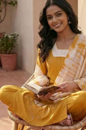 Women Floral Printed Regular Kurta with Trousers & With Dupatta