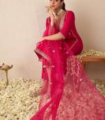 Women Ethnic Motifs Embroidered Regular Gotta Patti Kurta with Trousers & With Dupatta