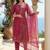 Women Floral Embroidered Regular Thread Work Liva Kurta with Trousers & With Dupatta