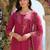 Women Floral Embroidered Regular Thread Work Liva Kurta with Trousers & With Dupatta