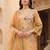 Women Floral Printed Regular Thread Work Linen Kurta with Trousers & With Dupatta